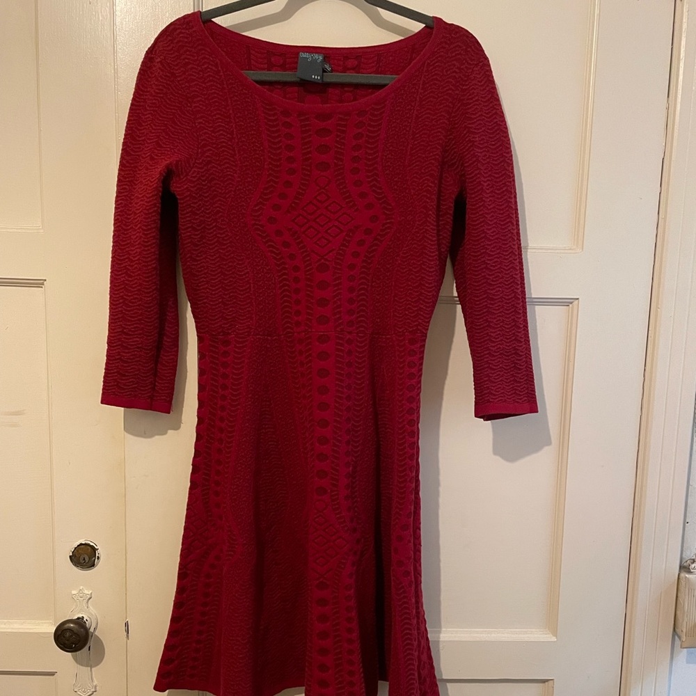 Gabby Skye Red Sweater Dress